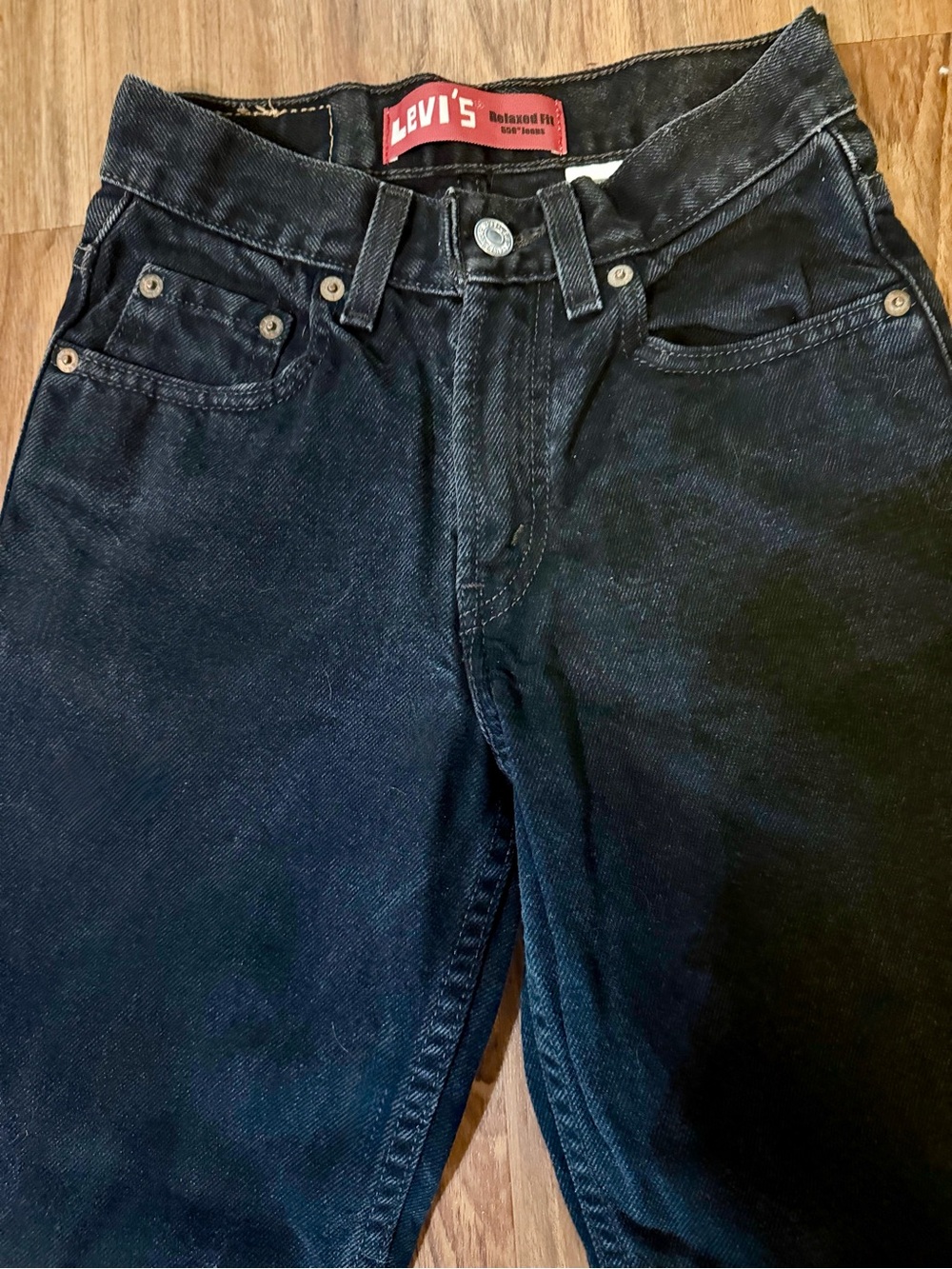 Vintage Levi 550 Relaxed Fit Kids Black Denim Jeans Boys Size 12 100% Cotton - Picture 8 of 13